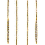 Ohrringe Gelbgold 750, Erbskette zum Durchziehen mit Brillant