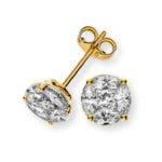Ohrringe Gelbgold 750 mit 8 Marquise-Diamanten G VS 0,40ct. und