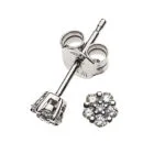 Diamond earrings white gold 750