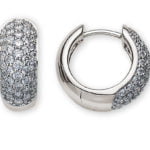 Beautiful Earrings with 750 white gold creoles & 88 diamonds total of 0.81ct.