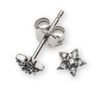 Diamond earrings white gold 750 stars with