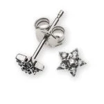 Boucles d'oreilles diamant or blanc 750 étoiles avec