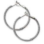 Beautiful Earrings with 750 white gold creoles & diamonds total of 2.01ct.