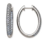 750 creoli in oro bianco con 160 diamanti H SI totali 1,36ct.