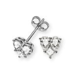 Earrings white gold 750 with 4 teardrop-shaped diamonds G VS 0.76ct. and