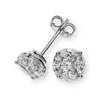 Ohrringe Weißgold 750 mit 8 Marquise-Diamanten G VS 0,40ct. und