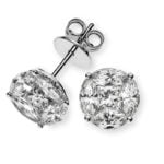 Orecchini in oro bianco 750 con 8 diamanti marquise G VS 1.35ct. e