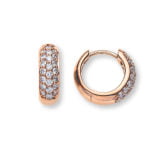 750 créoles en or rouge avec 22 diamants chacun H SI total 0,47 ct.