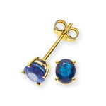 Boucles d'oreilles or jaune 750 avec 2 saphirs total 0.97ct