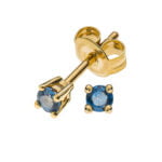 Earrings 4-handle yellow gold 750 with 2 Sapphires 0.37ct.