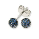 Orecchini con pietre colorate e palline in oro bianco 750