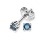 Boucles d'oreilles 4 anses en or blanc 750 avec 2 saphirs 0.39ct.