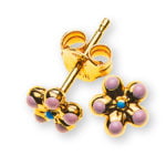 Ohrstecker Blume Rosé-Gelbgold 750