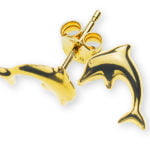 Orecchini delfini in oro giallo 750