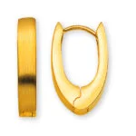 Polished / satined 750 yellow gold creoles with hinge