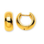 750 yellow gold creoles approx. D: 17 mm W: 7 mm