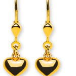 Boucles d'oreilles Coeurs en or jaune 750