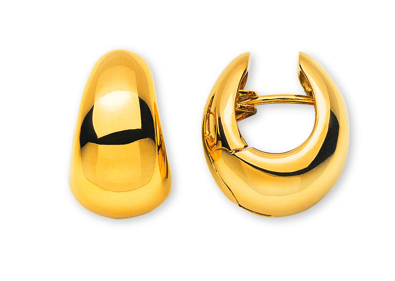 750 yellow gold hoop earrings, handcrafted – Bild 1