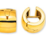 750 yellow gold hoop earrings, handcrafted