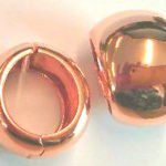 Creole clip yellow gold 750 cambered handwork Earrings