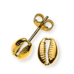 Ohrringe Kaurimuschel, 7x5mm, Gelbgold 750, poliert