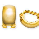 Ear clip half hoop earrings, yellow gold 750, polished, W: 7.5mm H: 14.5mm