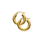 Einfache Ohrringe 750 Gelbgold Kreolen, Runddraht