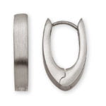 Créoles en or gris 750 poli/satiné avec charnière