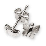 Earrings butterflies white gold 750