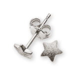 Boucles d'oreilles étoiles or blanc 750 glace mat