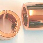 Boucles d'oreilles créoles clip or rouge 750, plat, large, fait main