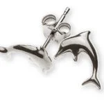 Earrings dolphins white gold 750