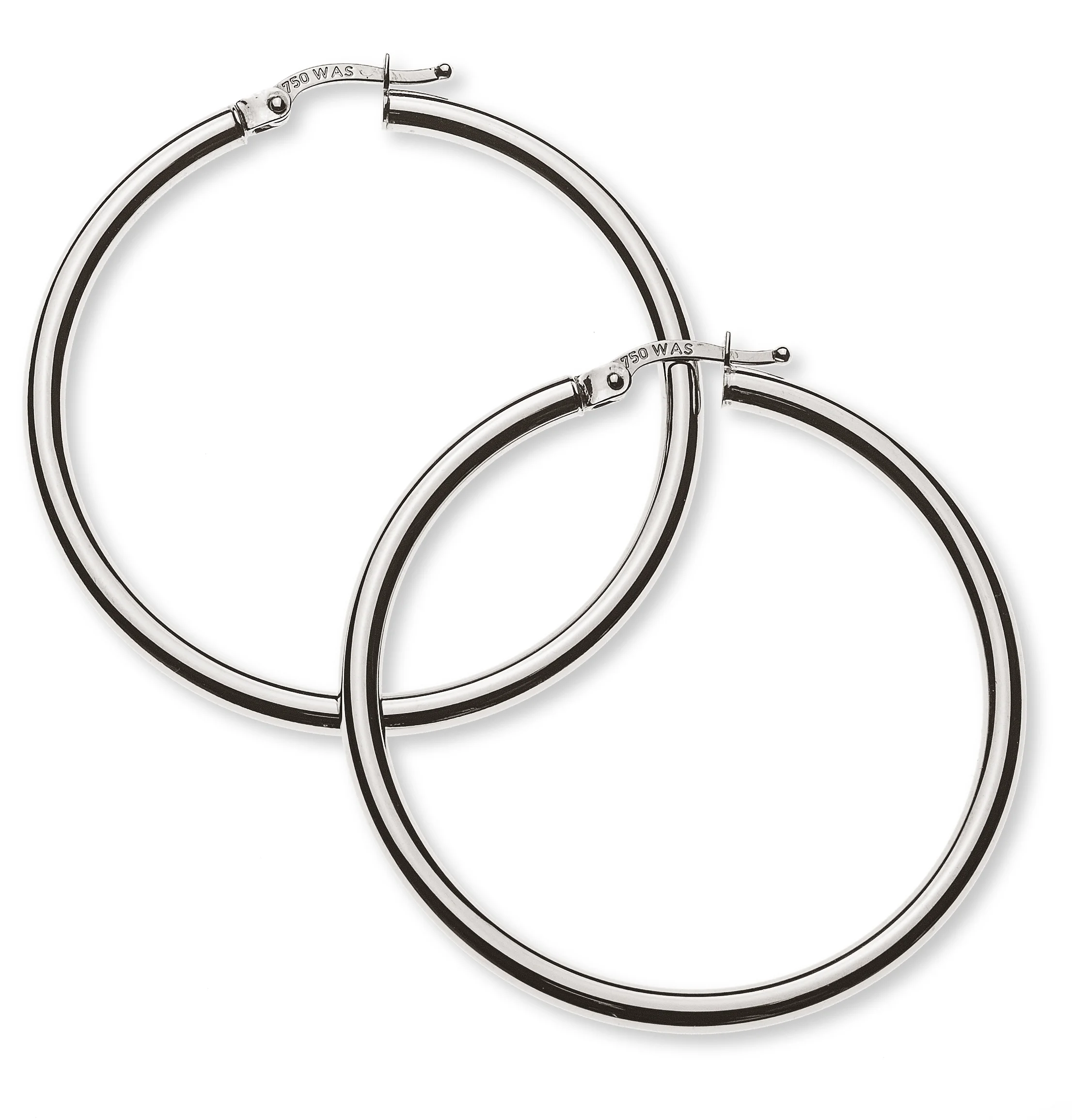 750 white gold creoles – Bild 1