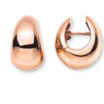 Orecchini Artigianali Stile Cerchio Oro rosa 750 a forma di lacrima