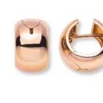 750 Rose gold hoop earrings, handcrafted