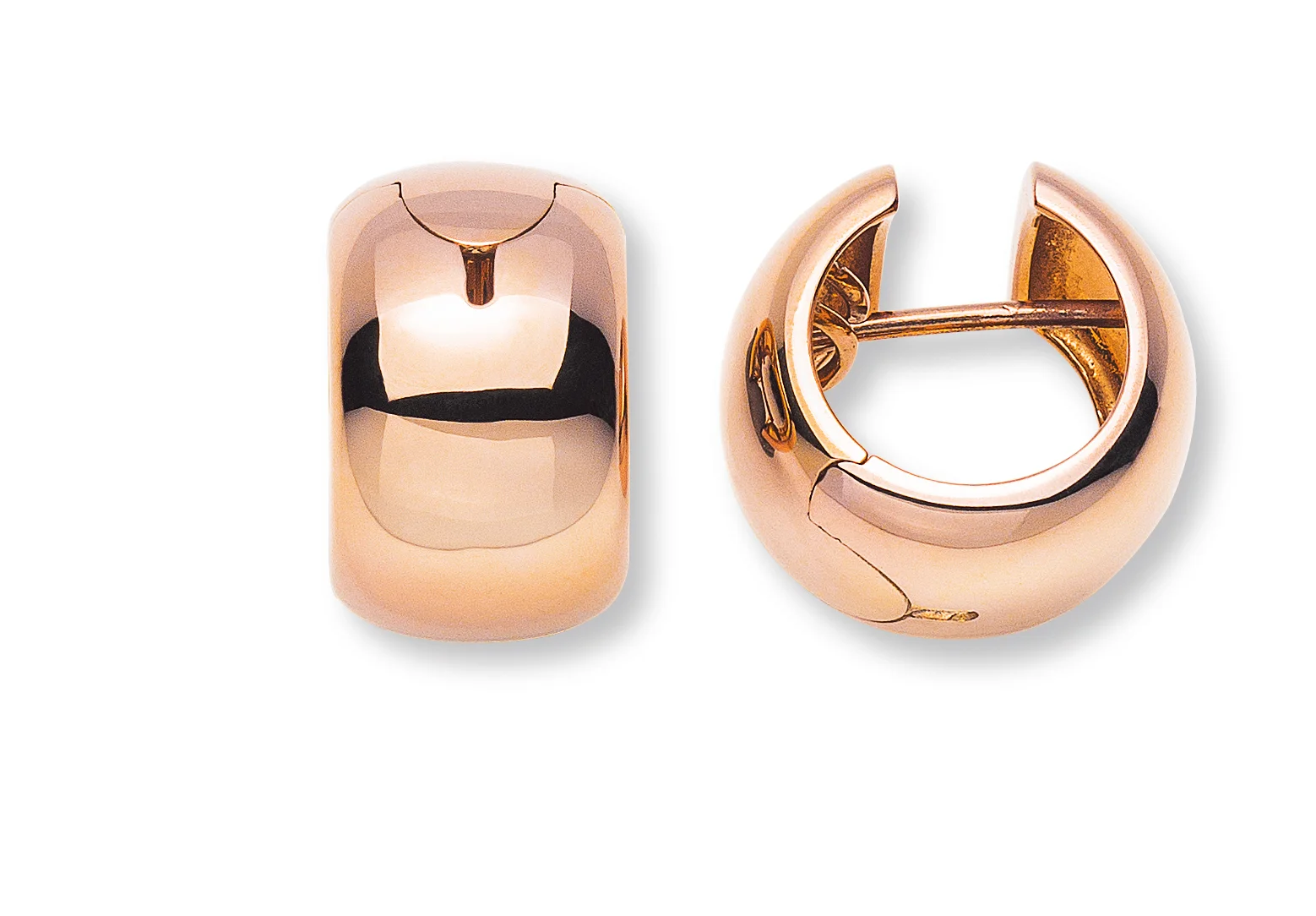 750 Rose gold hoop earrings, handcrafted – Image 1