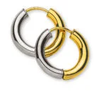 Creoli bicolore (oro giallo/bianco) 750