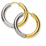 Bicolor-Kreolen (Gelb-/Weißgold) 750