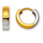 Bicolour creoles (yellow / white gold) 750