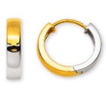 Bicolour creoles (yellow / white gold) 750