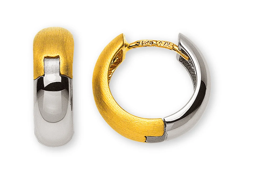 OGO4093 Bicolour creoles (yellow / white gold) 750, WG polished / GG satined - immagine 1
