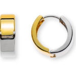 Créoles bicolores (or jaune/blanc) 750, polies