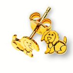 Orecchini cane oro giallo 375