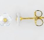 Earrings yellow gold 750 flower made of mother-of-pearl