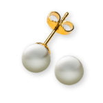 Boucles d'oreilles perle or jaune 750, perle SWZ ronde, blanche, env. 6,5-7,0 millimètres