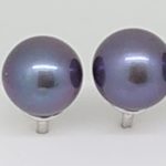 Pearl earrings white gold 750 7.5mm