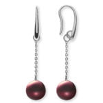 Pearl earrings white gold 750, Akoya pearl about 8.5mm black colored