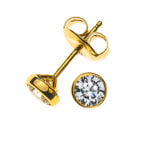 Clous d'oreilles solitaires monture monture or jaune 750 0.25ct.