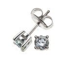 Solitaire ear studs 4-handle setting white gold 750 0.25ct.