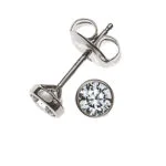 Solitär-Ohrstecker mit Fassung Weißgold 750 0.25ct.